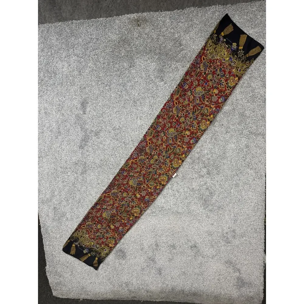 Vtg 70s Donnybrook Scarf 9.5x58 Boho Luxe Old Money Classic Country Club Artsy